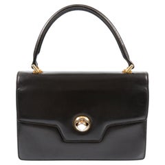 1960s Gucci Black Box Leather Handbag