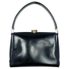 1960s Gucci Black Leather Handbag