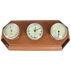 FINAL SALE 1960s Gucci Desk Clock and Barometer Set