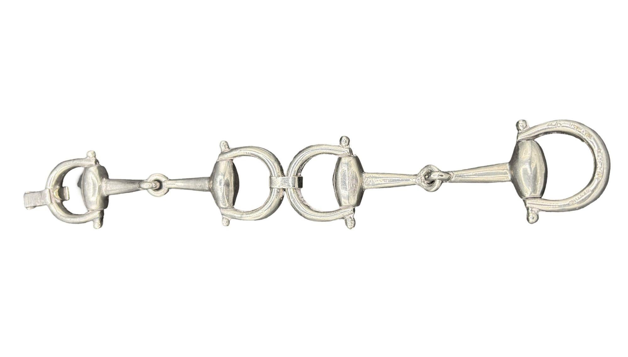 1960's Gucci Horsebit Silber Armband von Antonio Fallici (Moderne der Mitte des Jahrhunderts) im Angebot