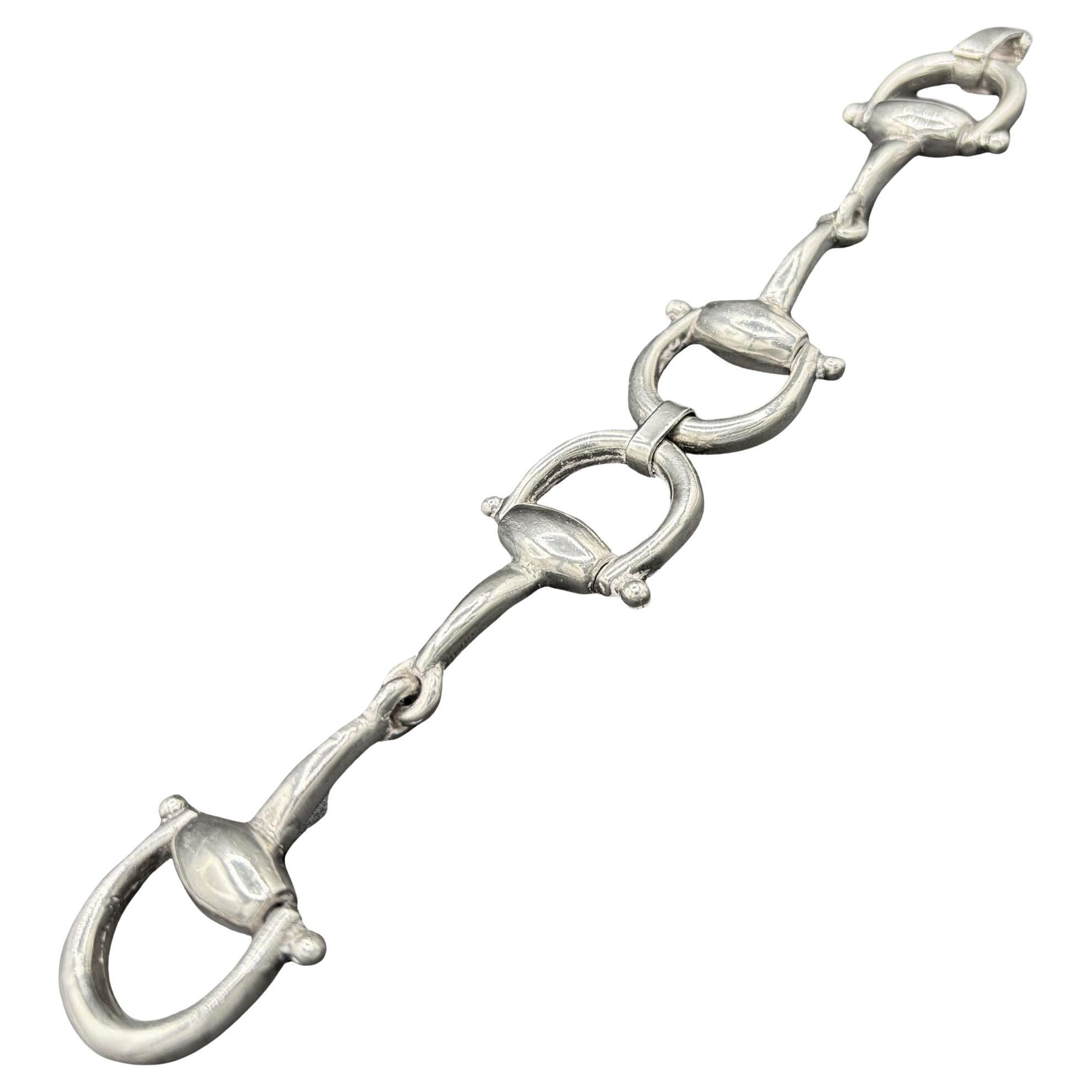 1960's Gucci Horsebit Silber Armband von Antonio Fallici im Angebot