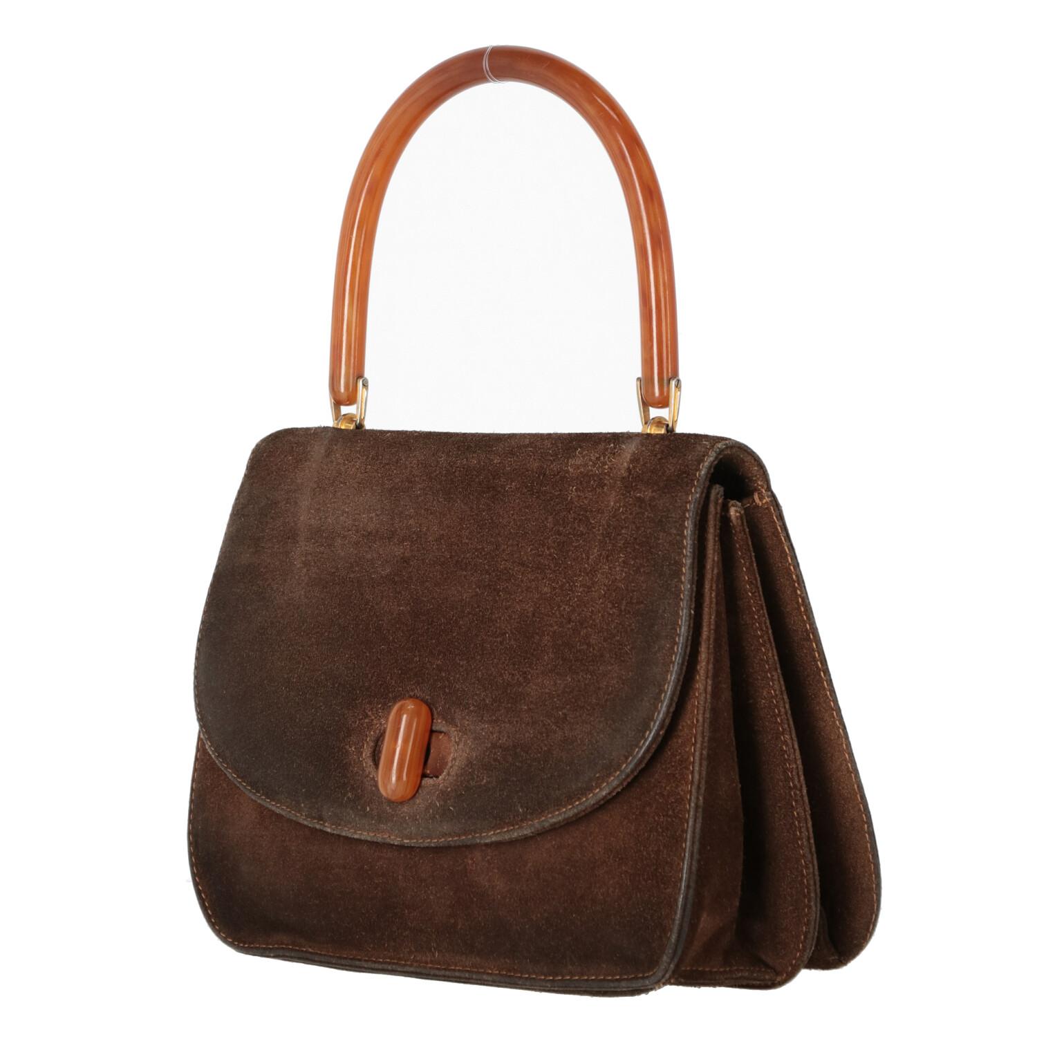 1960s Gucci Suede Handbag In Good Condition In Lugo (RA), IT