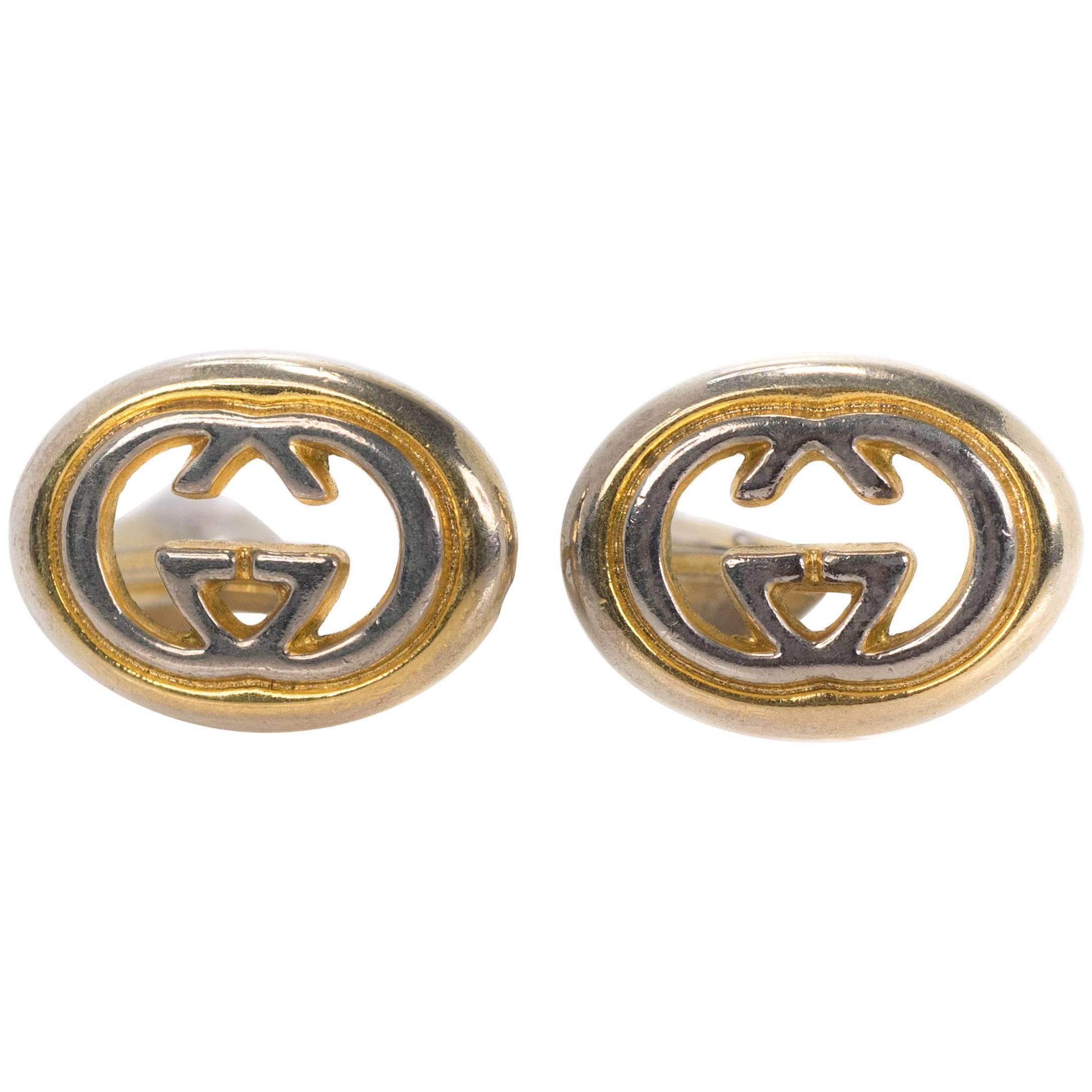 1960s Gucci Two-Tone Cufflinks For Sale at 1stDibs