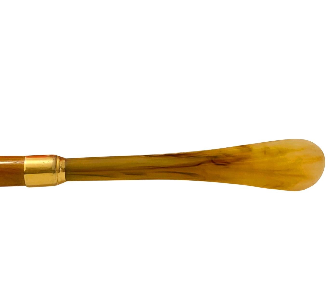 Women's or Men's 1960s Gucci Wood Golf Club Web Stripe Long Shoe Horn For Sale