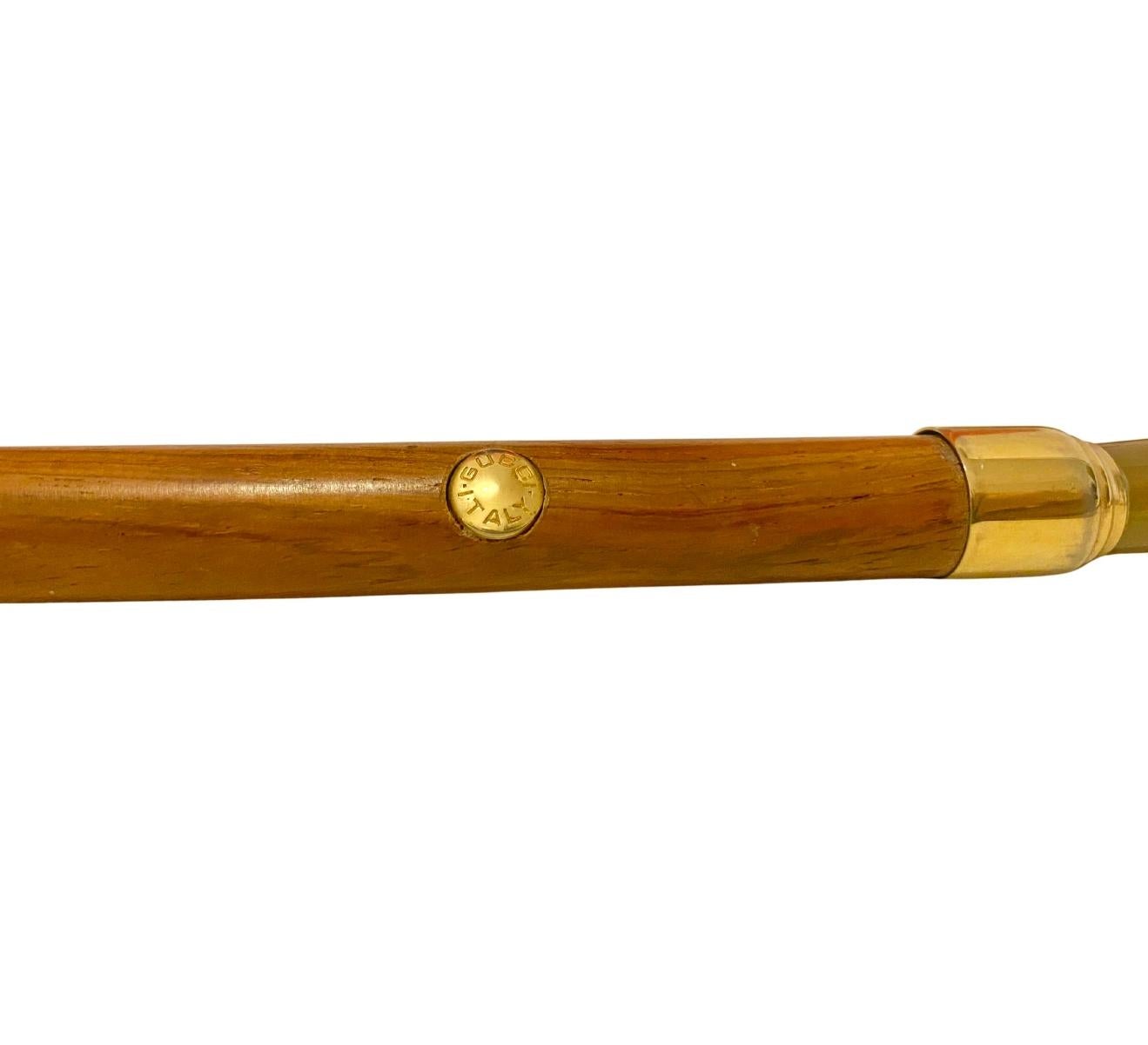 1960s Gucci Wood Golf Club Web Stripe Long Shoe Horn For Sale 2