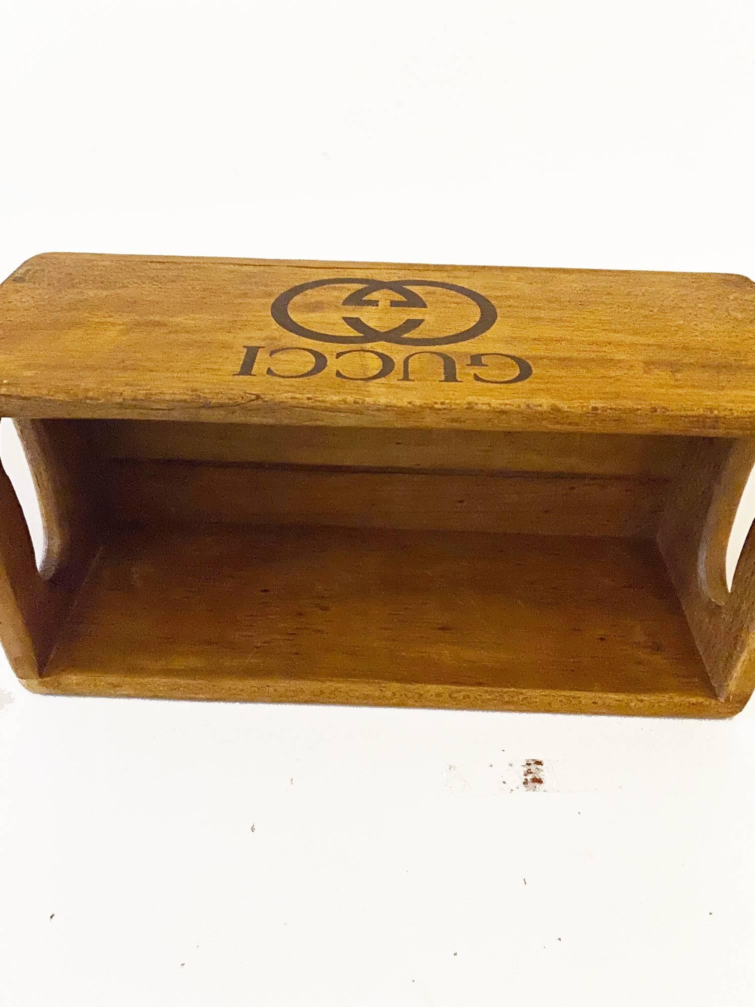 1960s Gucci Wooden Storage Tray Box In Good Condition In London, GB