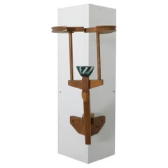 Scontrino ad angolo in Oak e ceramica di Guillerme et Chambron del 1960 per Votre Maison