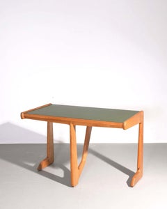 1960s Guillerme et Chambron Oak and Formica Desk , Made in France
