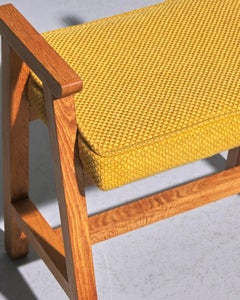 1960s Guillerme et Chambron Upholstered Stool - Edition Votre Maison