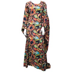 1960s Gump
s Paisley Printed Fitted Caftan