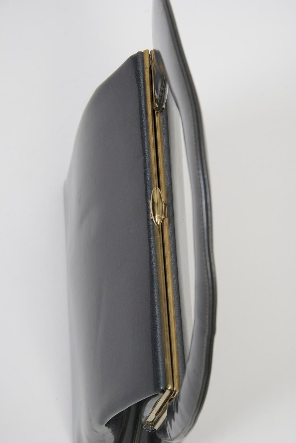 1960s Gunmetal Handbag For Sale 1