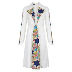 1960s Gunne Sax Black Label Cream and Patchwork Dress
