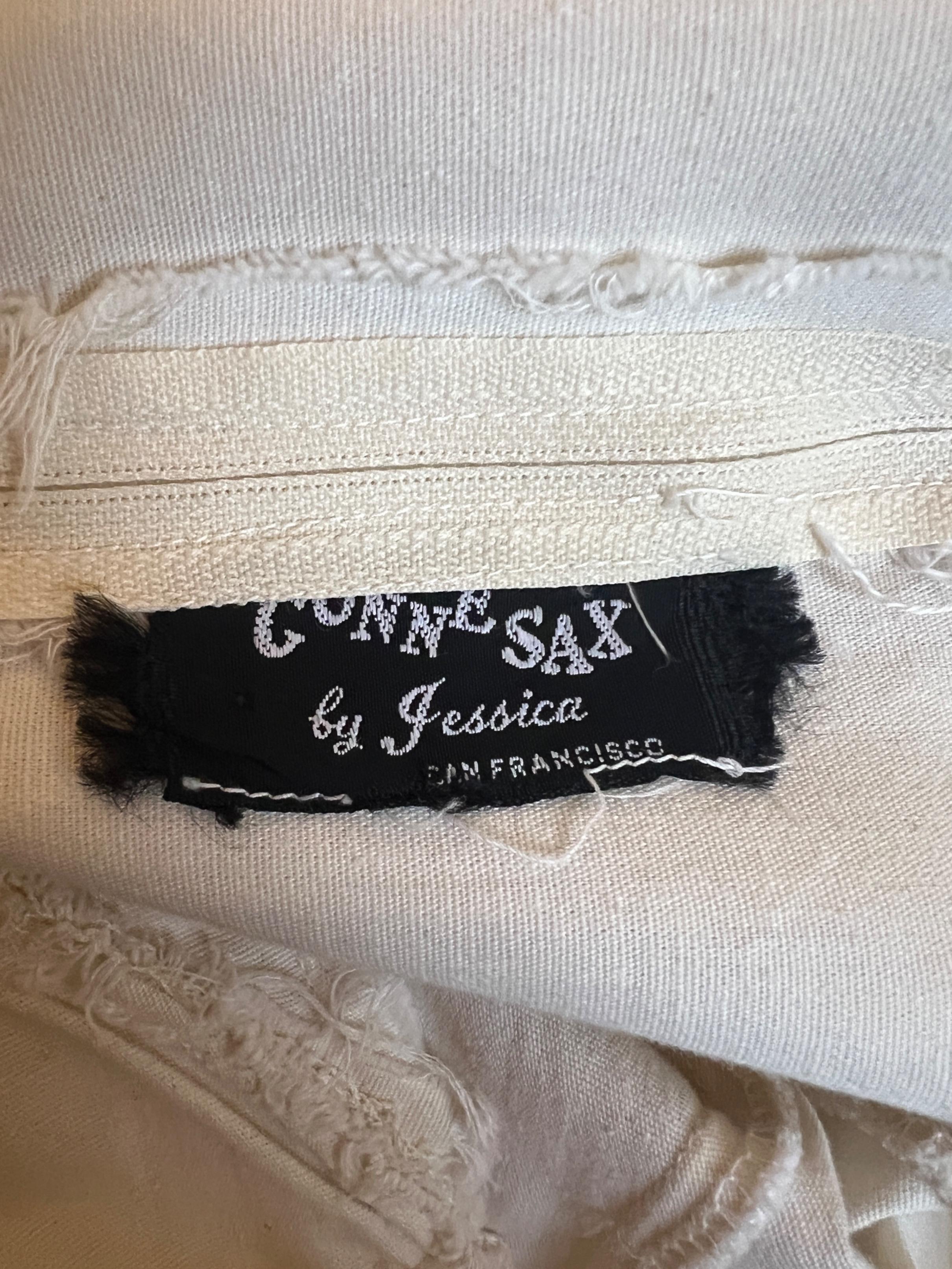 Women's 1960s Gunne Sax Black Label Linen and Crochet Laced Bodice Dress For Sale