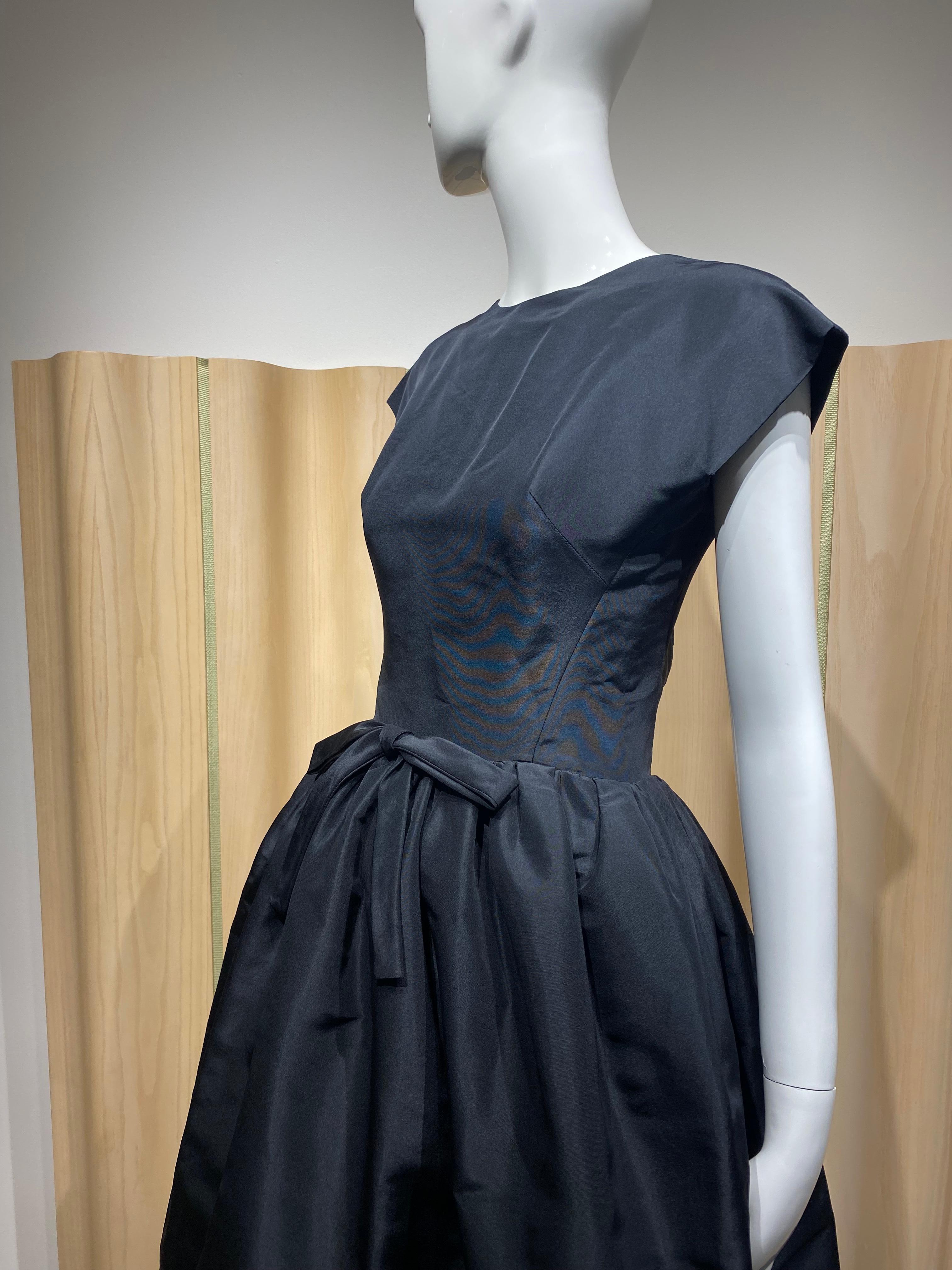 Women's 1960s  Gustave Tassell Black Silk Cocktail Dress