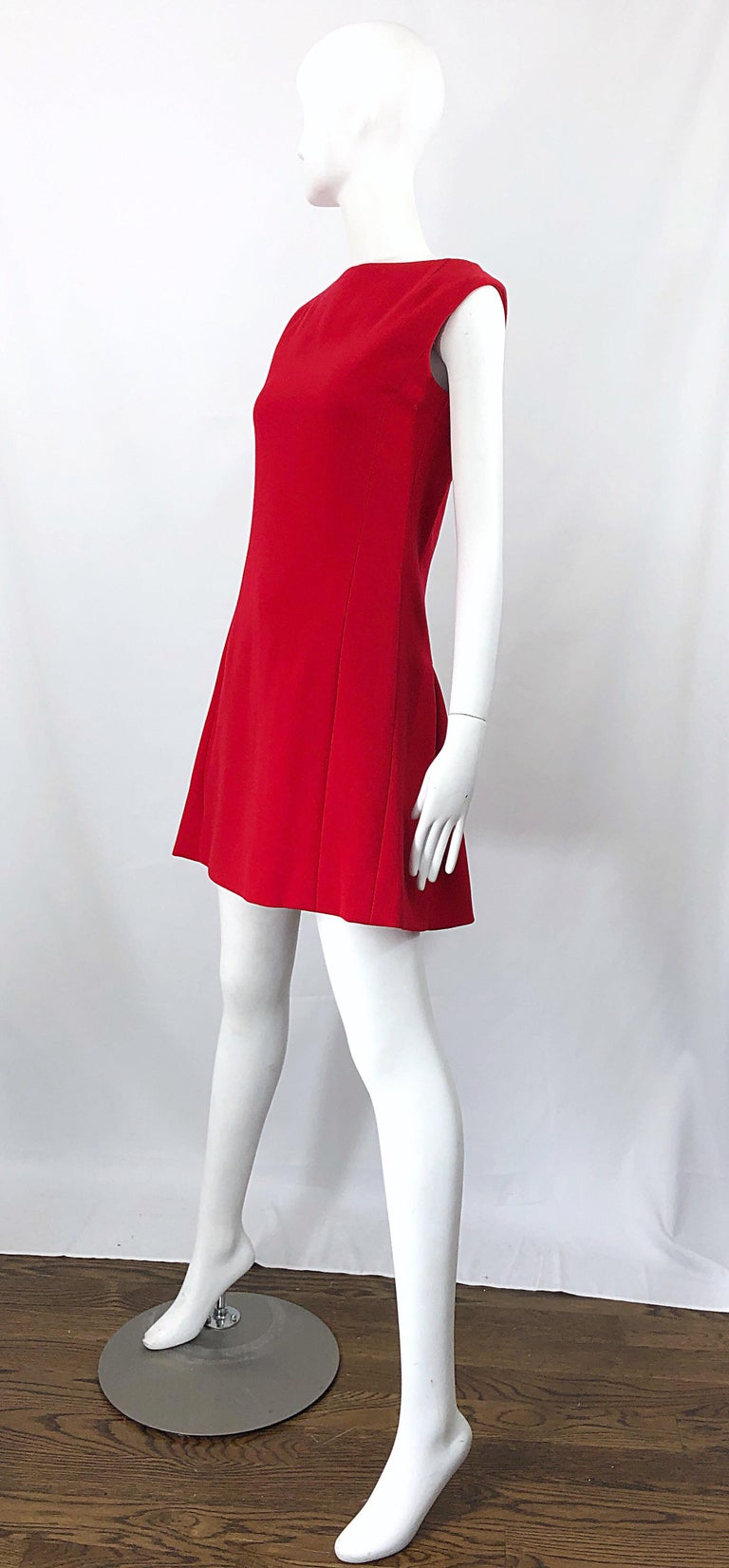 1960s Guy Laroche Couture Lipstick Red Virgin Wool A Line Vintage 60s ...