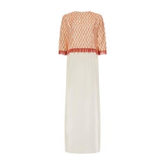 1960s Guy Laroche Couture Orange Silk Beaded Ensemble