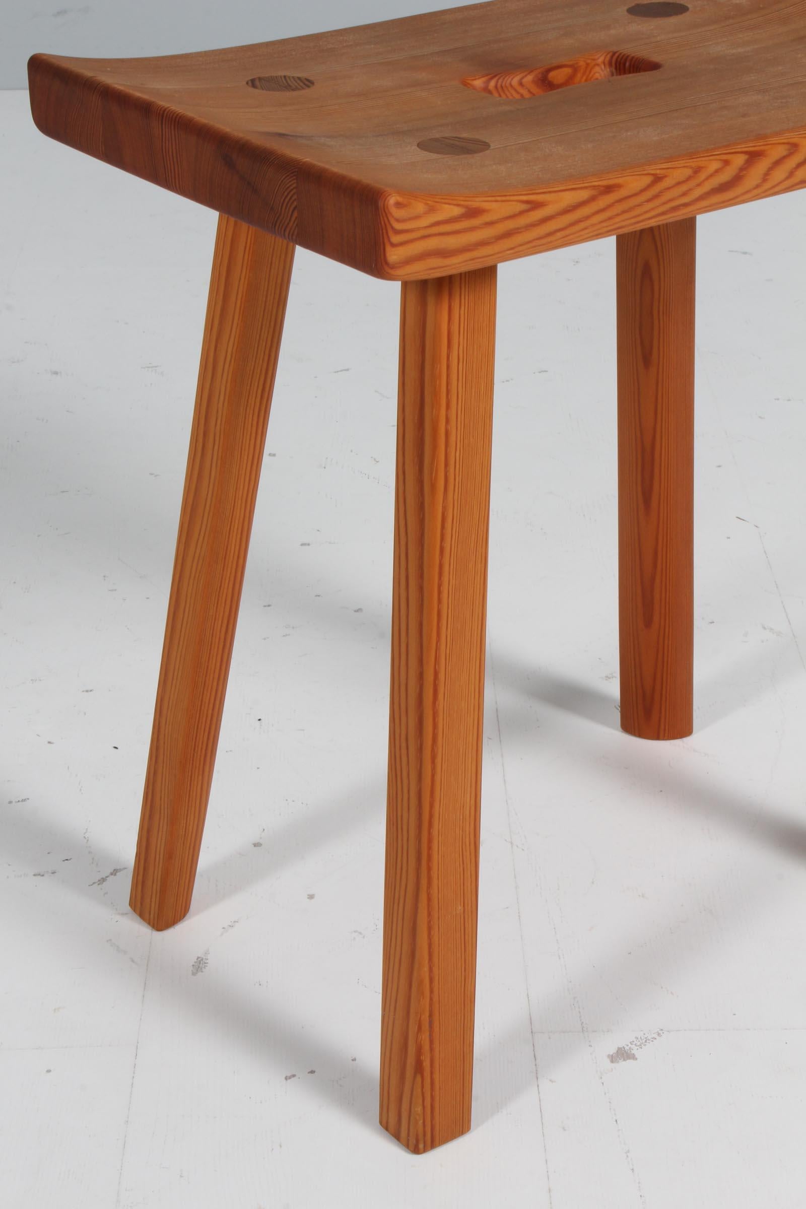 1960's ‘Hadar’ Pinewood stool by Carl Malmsten In Good Condition In Esbjerg, DK