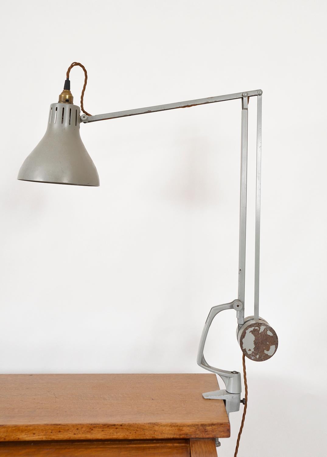1960s Hadrill and Horstmann Simplus Roller Architects Desk Task Lamp Industrial In Good Condition In Sherborne, Dorset