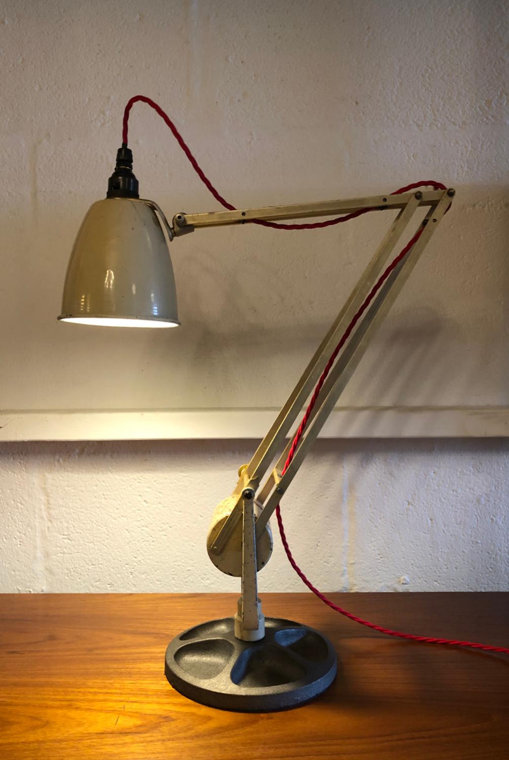 1960s Hadrill & Horstmann Industrial Counterpoised Roller Task Desk Lamp England 8