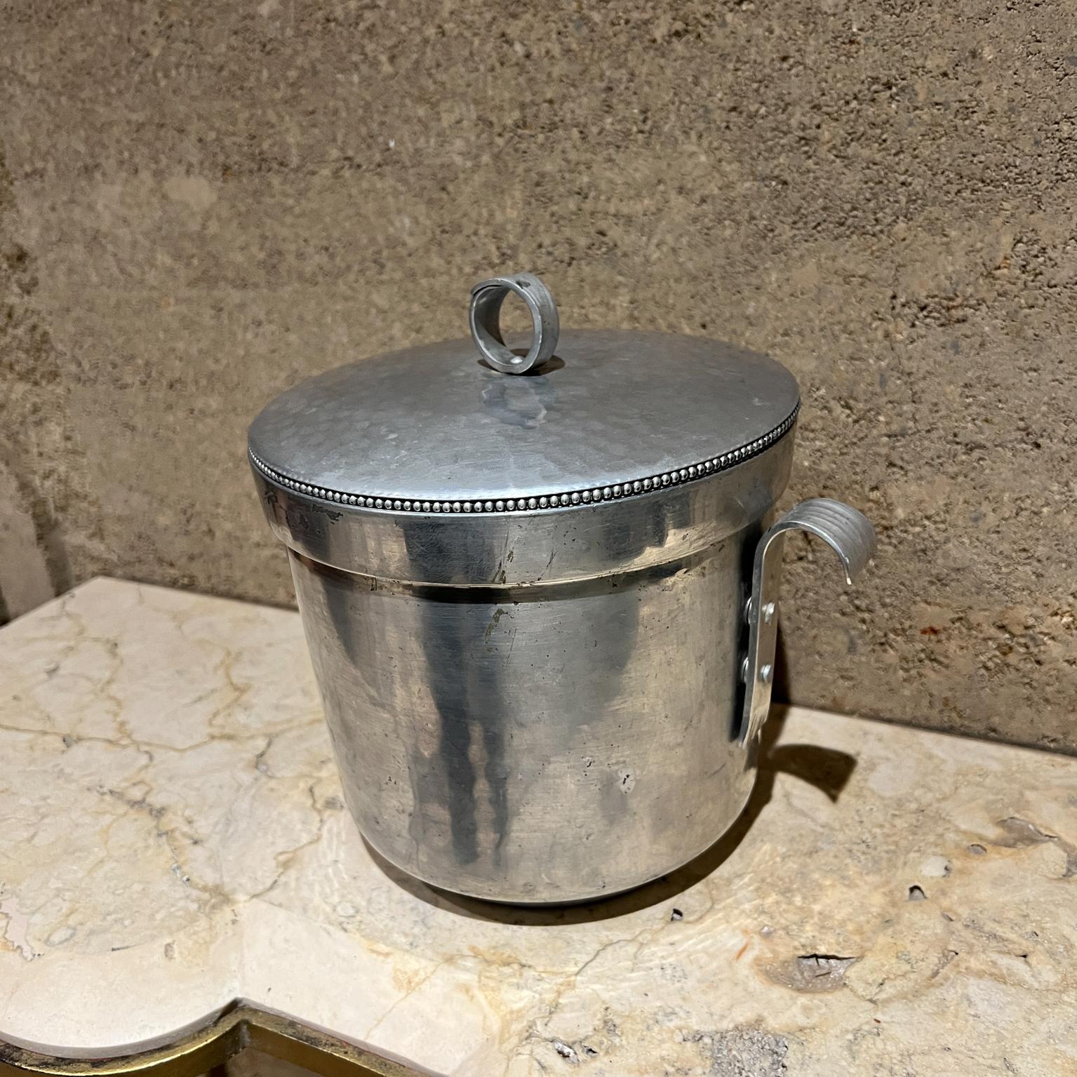 Mid-Century Modern 1960s Hammered Aluminum Ice Bucket by B.W. Buenilum For Sale