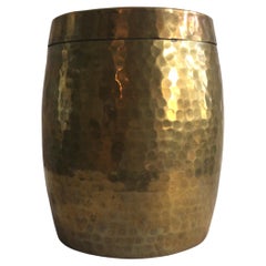 1960s Hammered Brass Lidded Canister