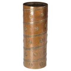 1960s Hammered Copper and Brass Vase
