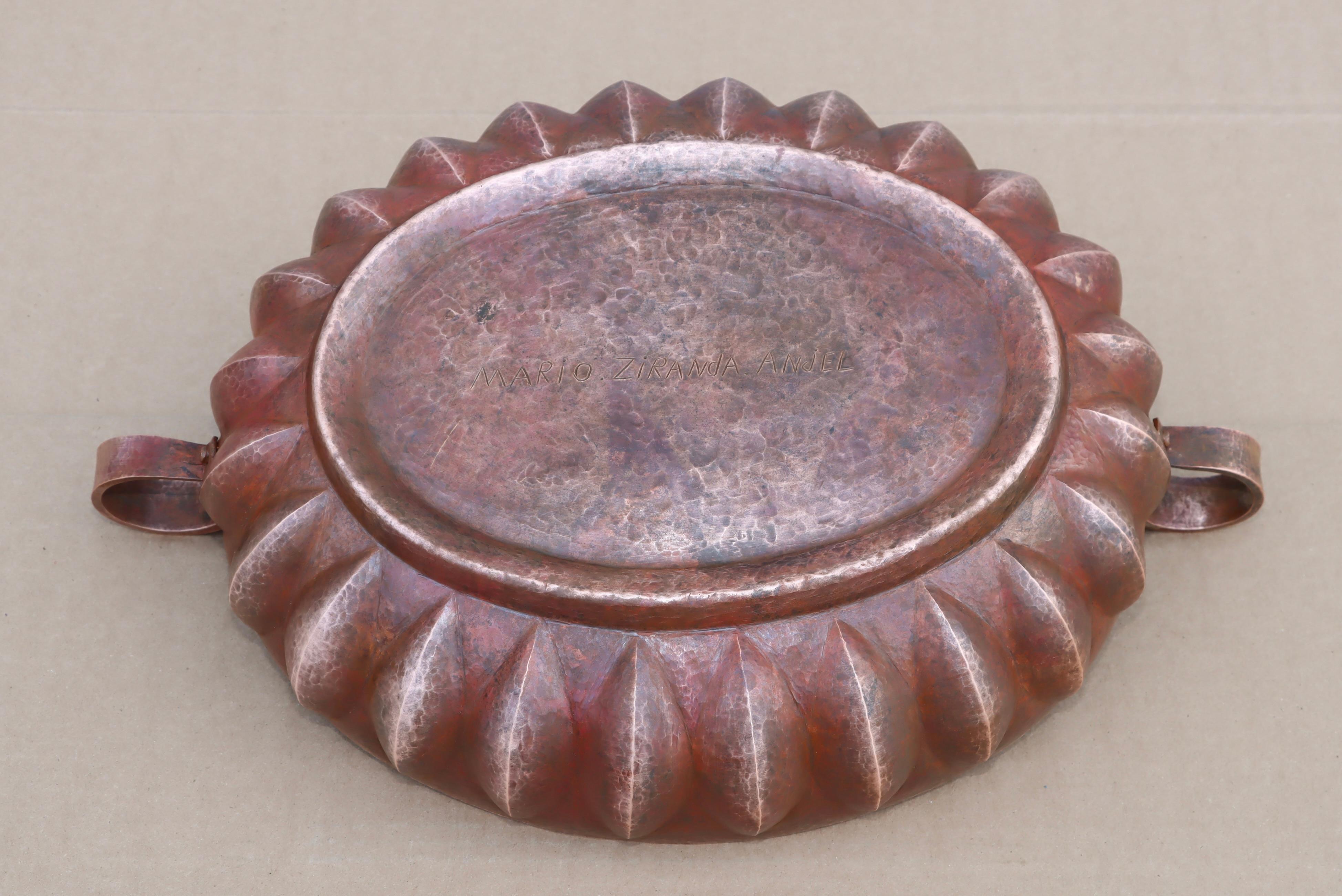 1960's Hammered Copper Mexican Decorative Bowl For Sale 6
