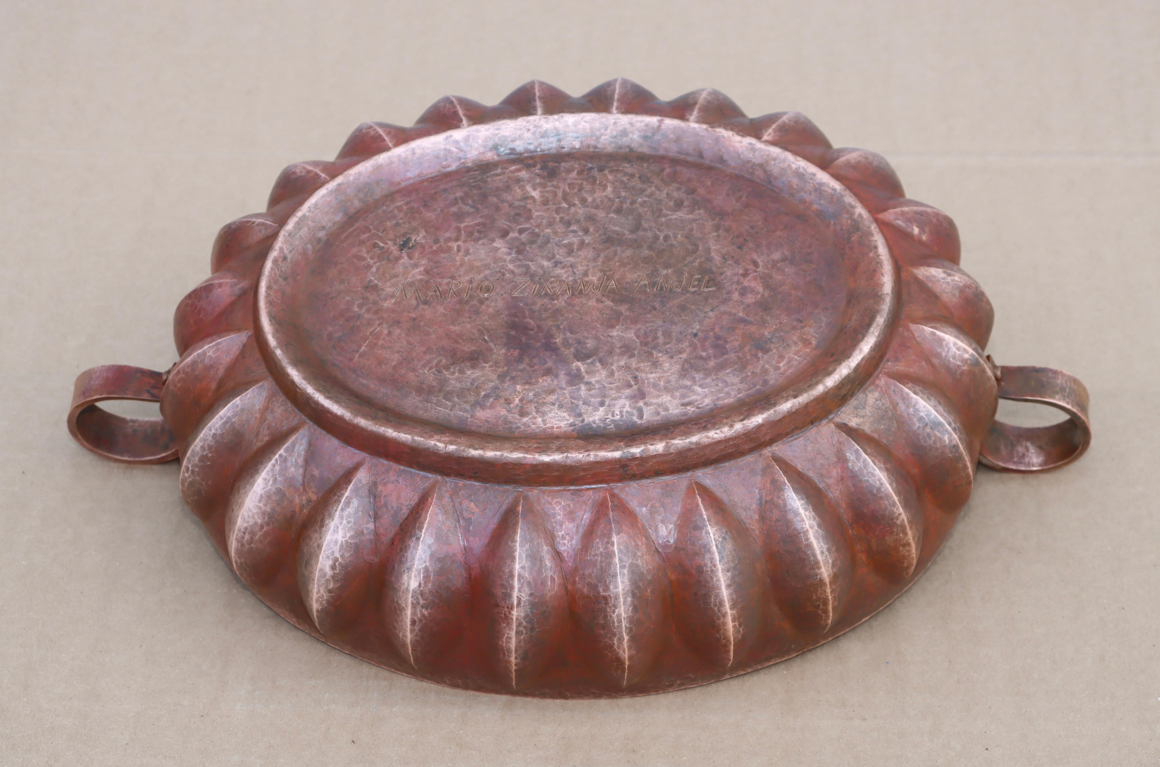 1960's Hammered Copper Mexican Decorative Bowl For Sale 8