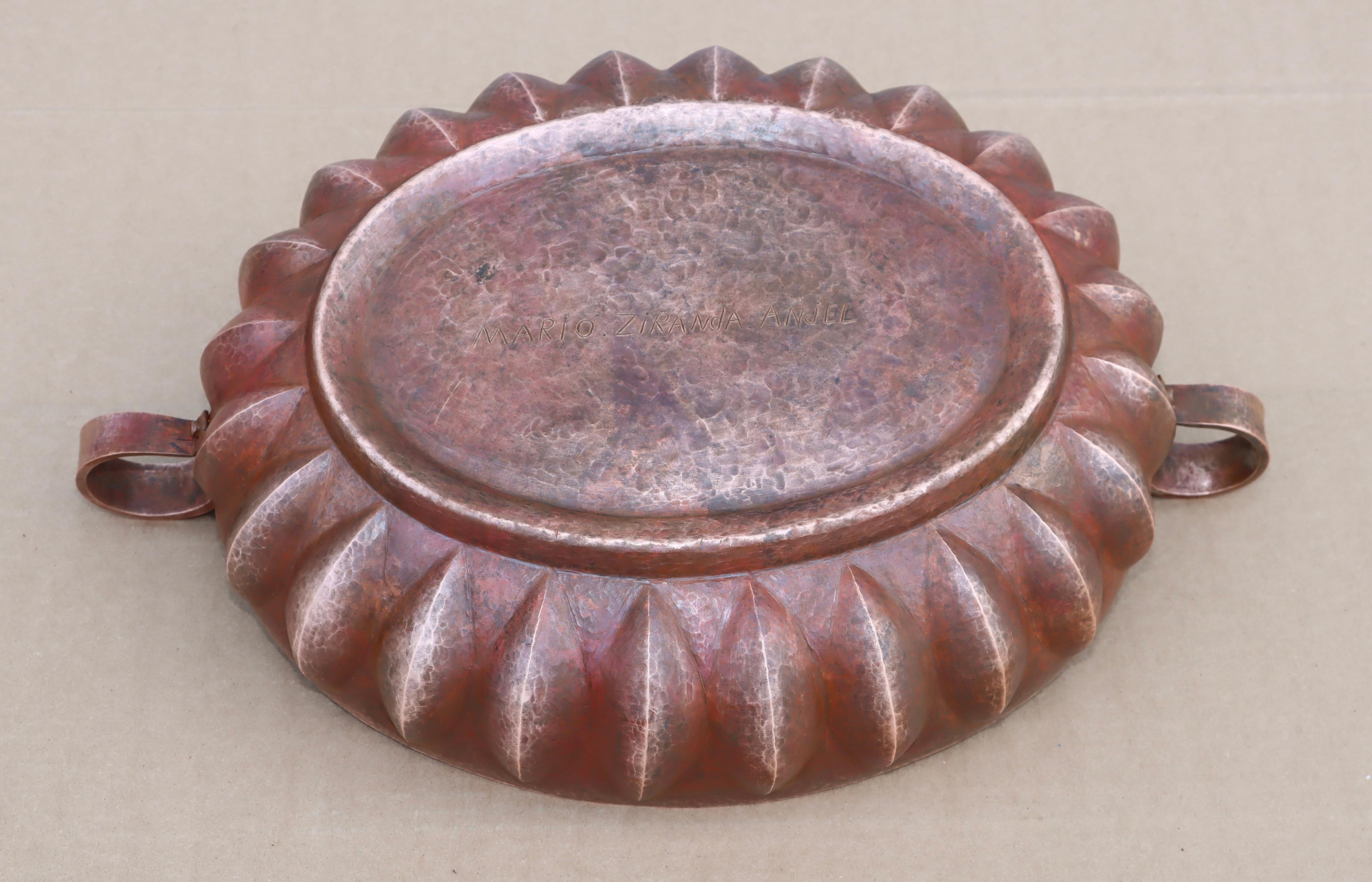1960's Hammered Copper Mexican Decorative Bowl For Sale 9