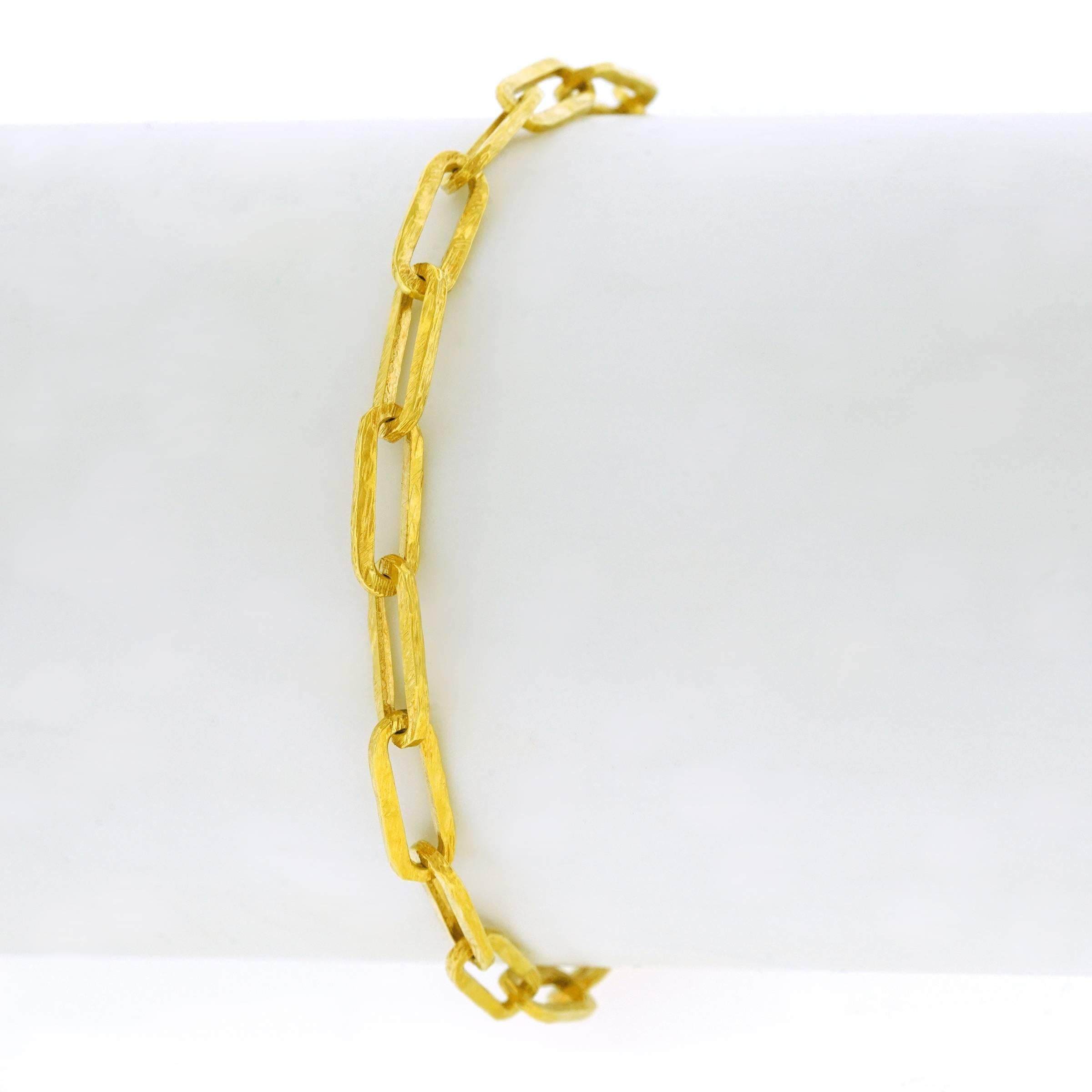1960s Hammered Gold Link Bracelet 3
