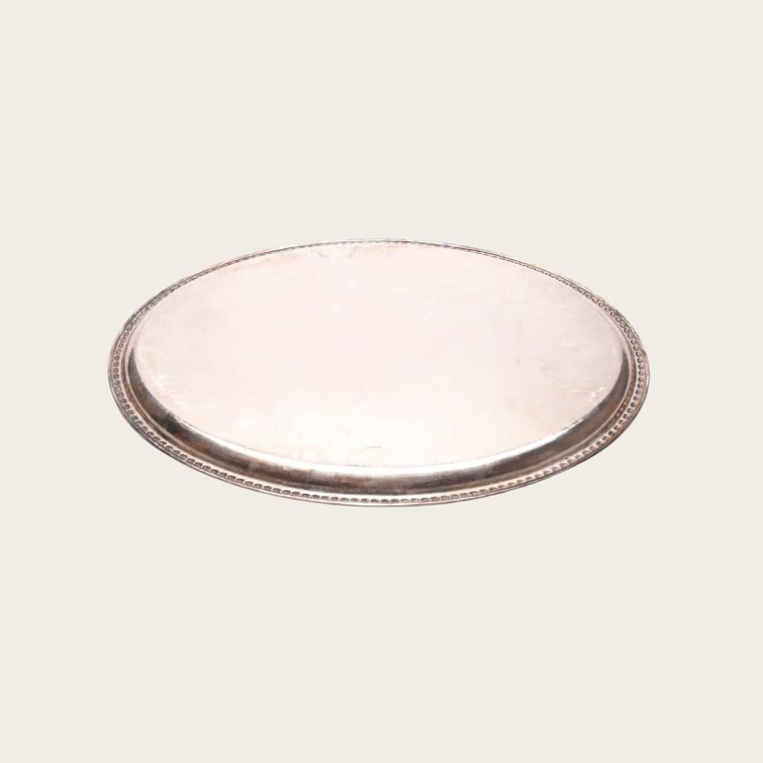 1960s Hammered Silver Tray by C.G Hallberg In Good Condition For Sale In Brooklyn, NY