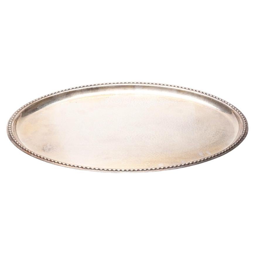 1960s Hammered Silver Tray by C.G Hallberg For Sale