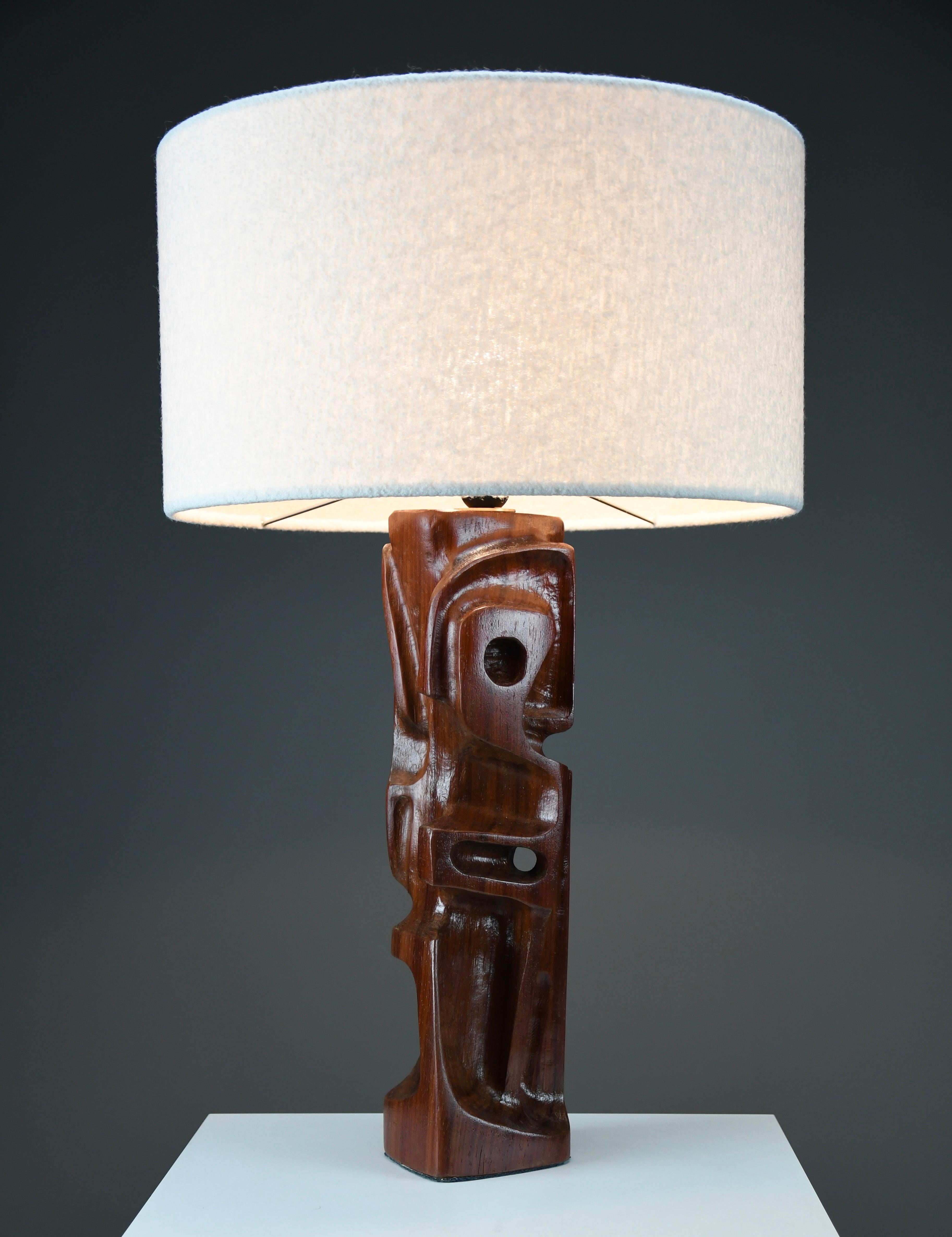 1960er Handgeschnitzte Tischlampe von Gianni Pinna - Italienische Mitte des Jahrhunderts im Angebot 6
