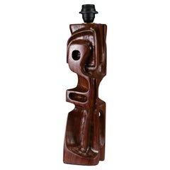 1960s Hand-Carved Table Lamp by Gianni Pinna – Italian Mid-Century Modern