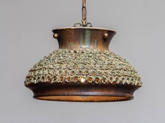 1960's Hand-Crafted Perforated Ceramic Organically Danish Pendant by Sejer