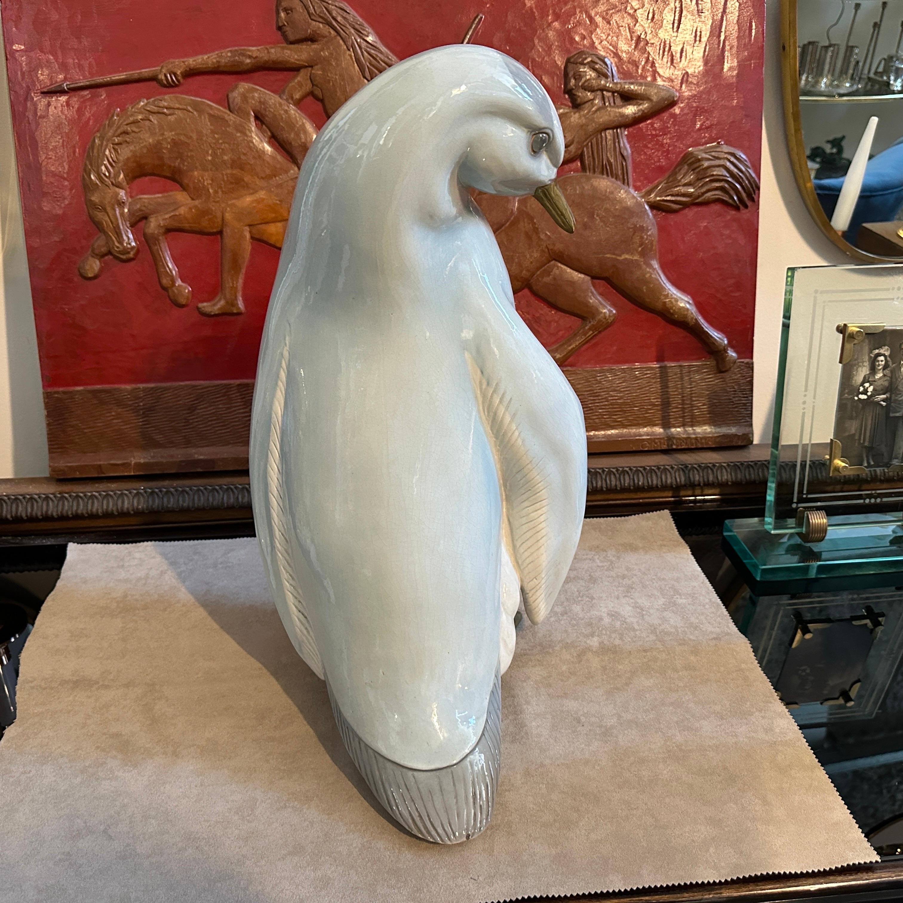 1960s Hand-Crafted Porcelain Italian Figure of a Penguin by Ronzan For Sale 5