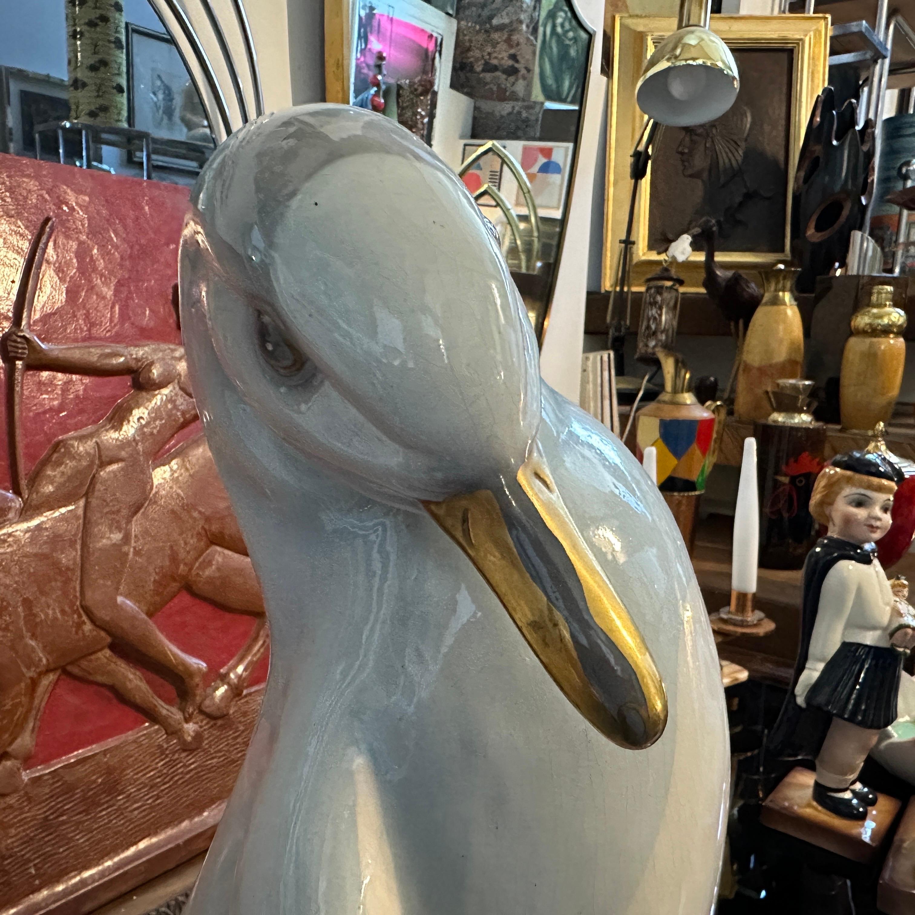 20th Century 1960s Hand-Crafted Porcelain Italian Figure of a Penguin by Ronzan For Sale