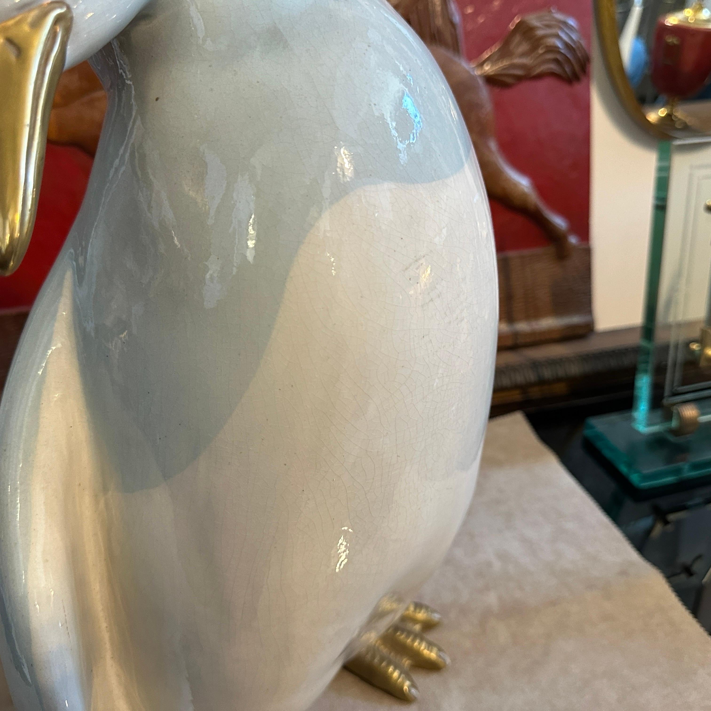 1960s Hand-Crafted Porcelain Italian Figure of a Penguin by Ronzan For Sale 2