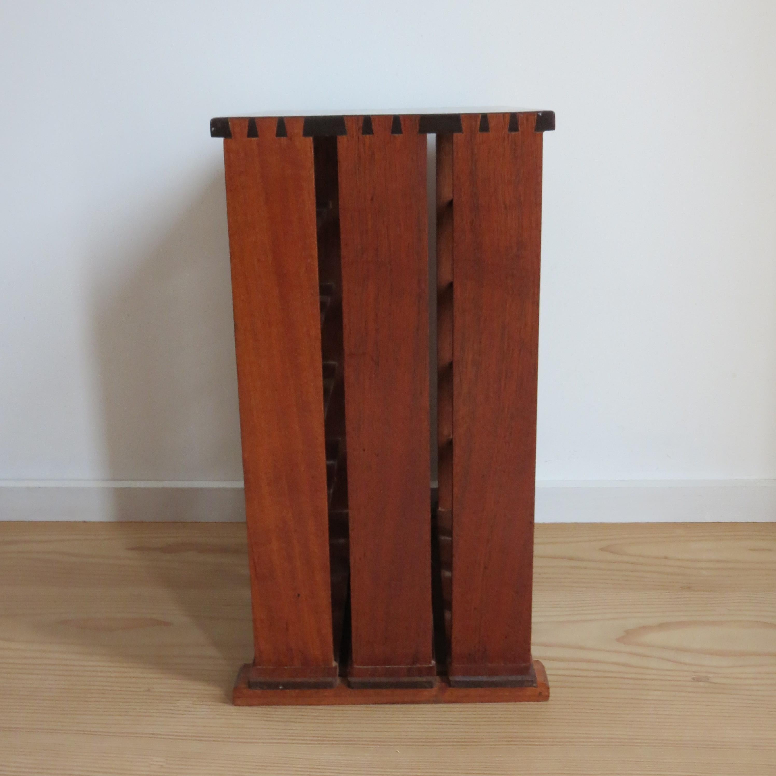 Porte-bouteilles en teck artisanal des années 1960 3
