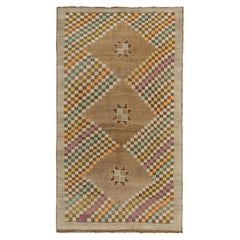 1960s Hand-Knotted Vintage Rug in Multicolor Geometric Pattern by Rug & Kilim