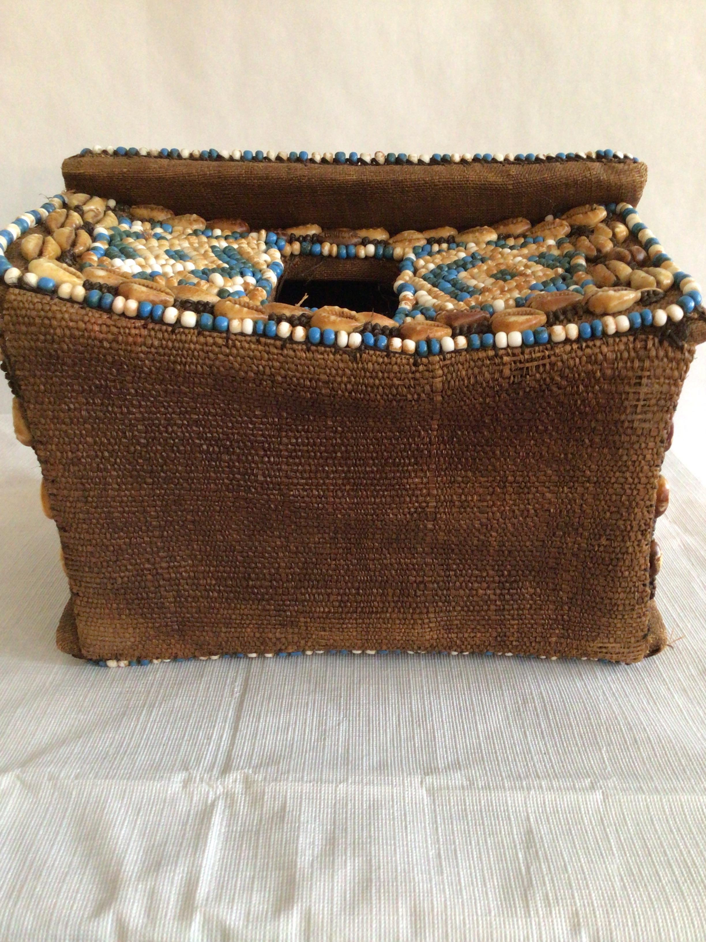 1960s Hand-Made African Tabletop Hut with Shells and Beading For Sale 2