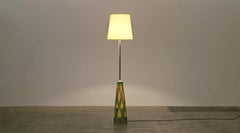1960s Hand Painted Ceramic Base Floor Lamp by Rigmor Nielsen