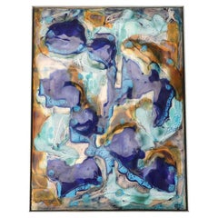 1960s Hand Painted Enameled Copper Wall Composition by Danish Artist Bodil Eje