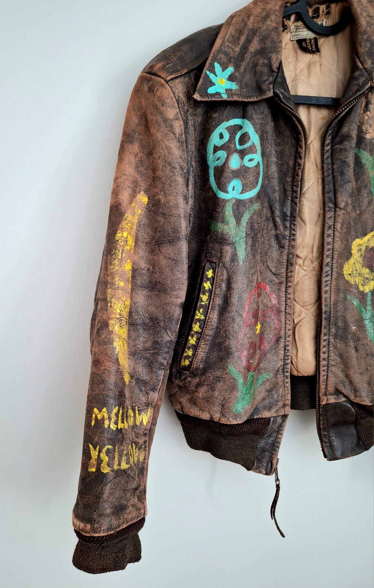 Chaquetas de cuero pintadas a mano de los años 60 Estadounidense en venta