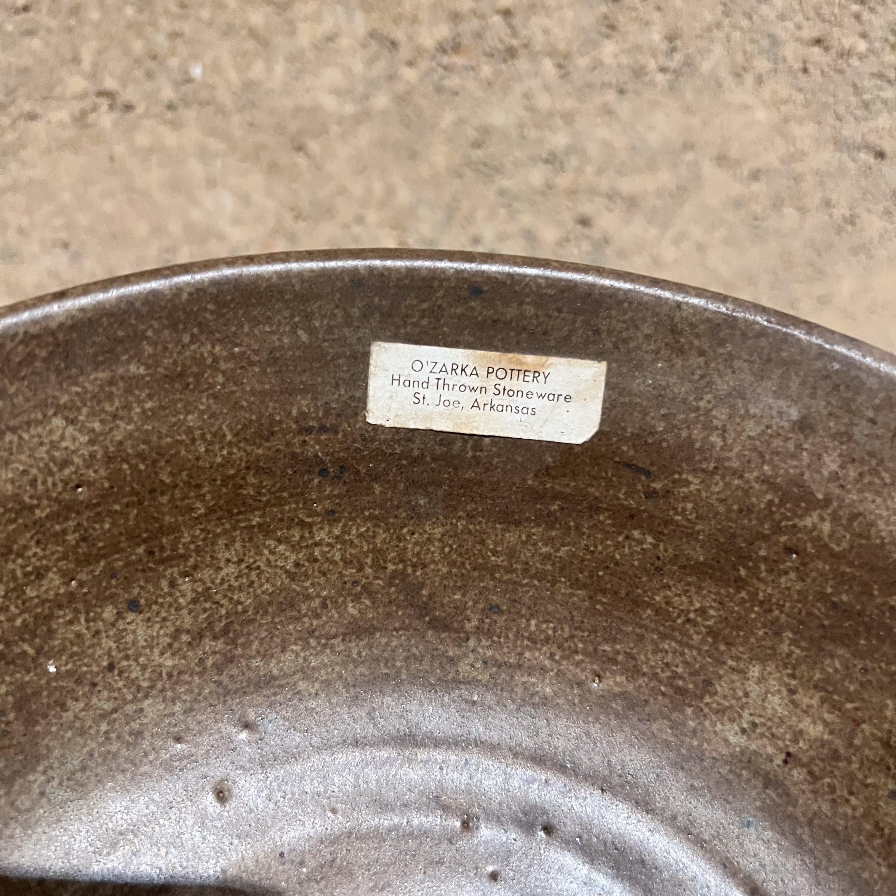 Américain Bol en poterie Ozarka tourné à la main des années 1960, St Joe Arkansas
