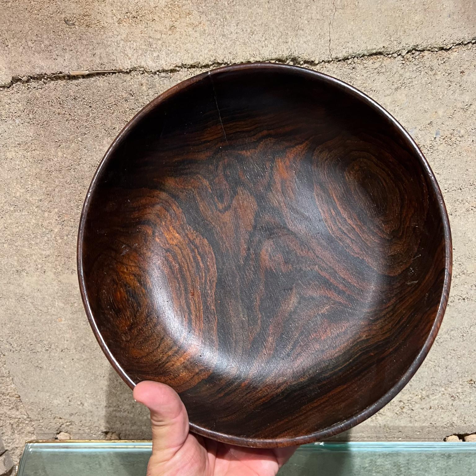 Mid-20th Century 1960s Hand Turned Rosewood Sculptural Bowl For Sale