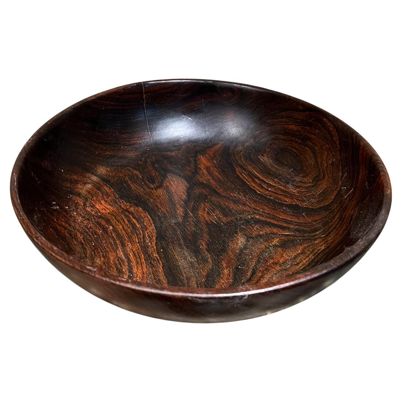 1960s Hand Turned Rosewood Sculptural Bowl For Sale