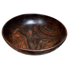 Vintage 1960s Hand Turned Rosewood Sculptural Bowl