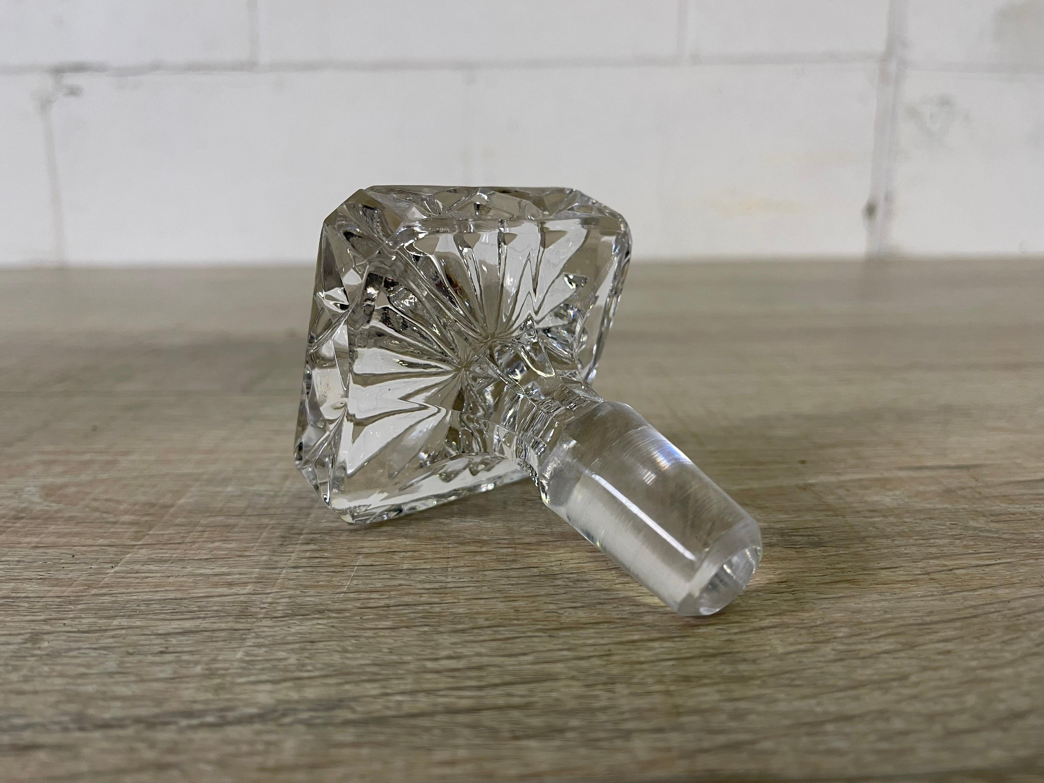 Glass 1960s Handblown Crystal Decanter