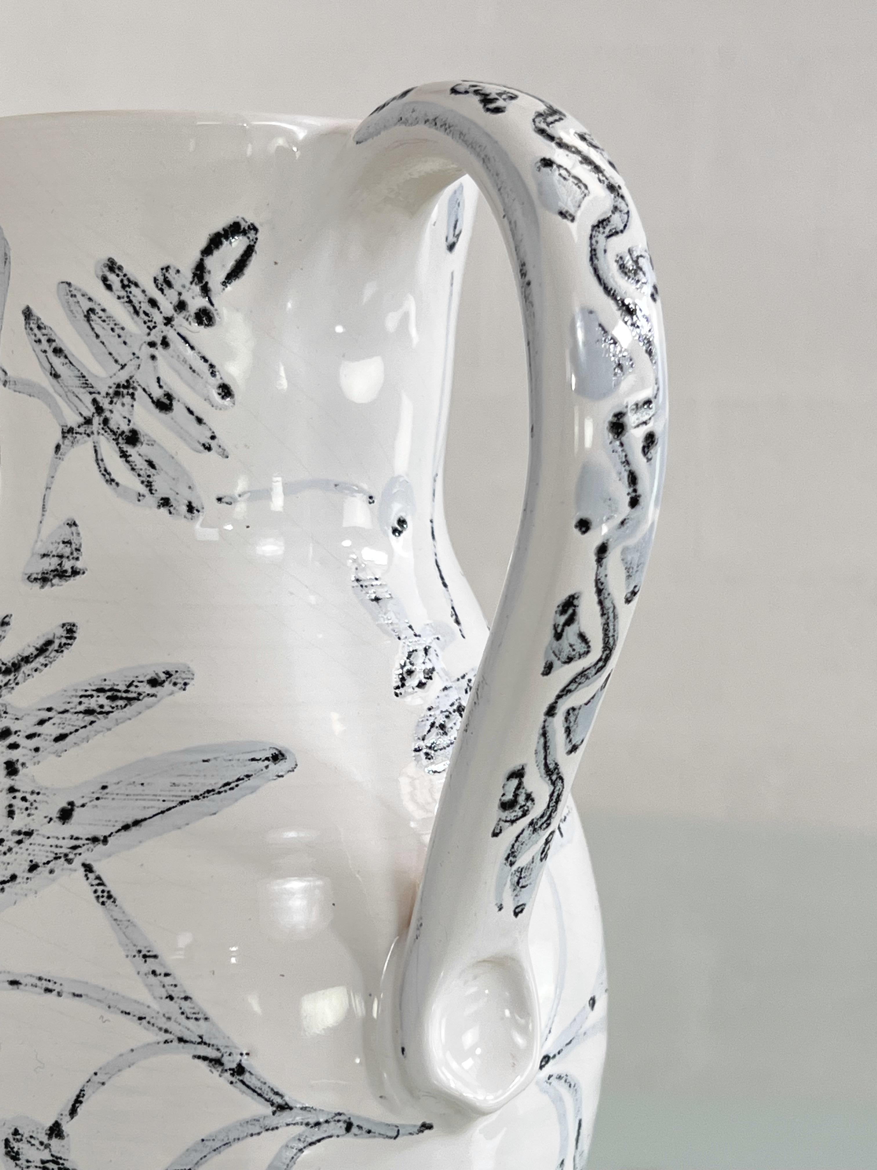 1960s Handmade Ceramic Pitcher Vase For Sale 2